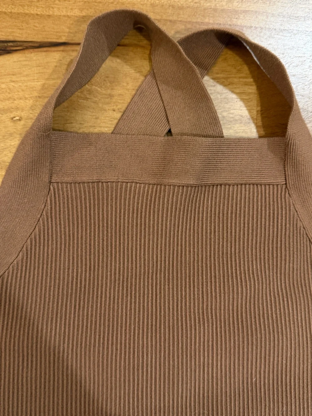 House of Harlow 1960 Ribbed Cropped Tank Top in Brown Size Large - Picture 2 of 9